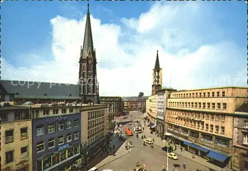 Gelsenkirchen Sparkasse und Neumarkt Kirche Kat. Gelsenkirchen