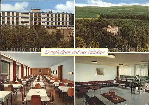 Hoheleye Sanatorium Speisesaal Aufenthaltsraum Kat. Winterberg