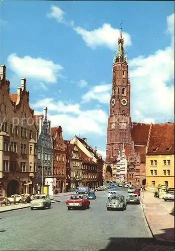 Landshut Isar St Martinskirche mit hoechstem Backsteinturm der Welt Kat. Landshut