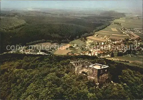 Ippinghausen Burgruine Fliegeraufnahme Kat. Wolfhagen