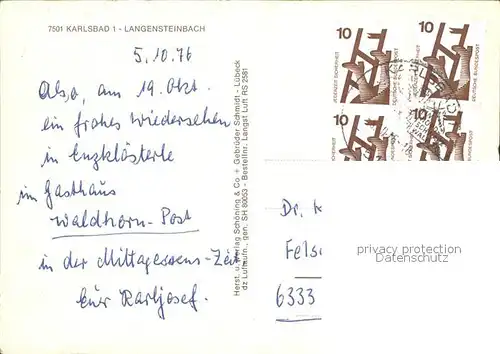 Langensteinbach Karlsbad Fliegeraufnahme Kat. Karlsbad