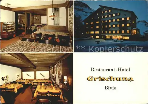 Bivio Restaurant Hotel Grischuna Gastraeume Kat. Bivio