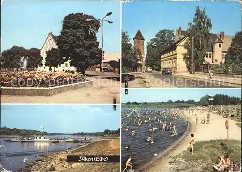 Aken Elbe Friedensplatz Burgstr An der Faehre Freibad Akazienteich Kat. Aken