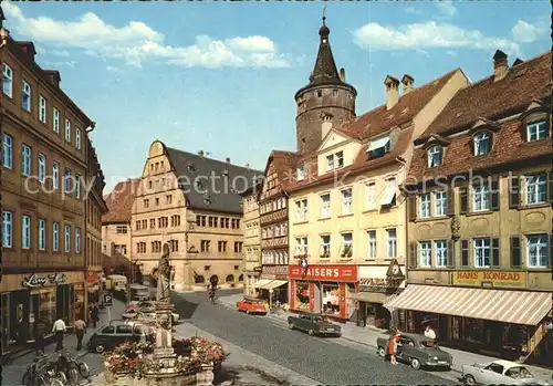 Kitzingen Marktstrasse und Rathaus Kat. Kitzingen