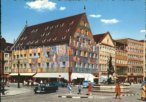 Augsburg Weberhaus am Moritzplatz Brunnen Kat. Augsburg