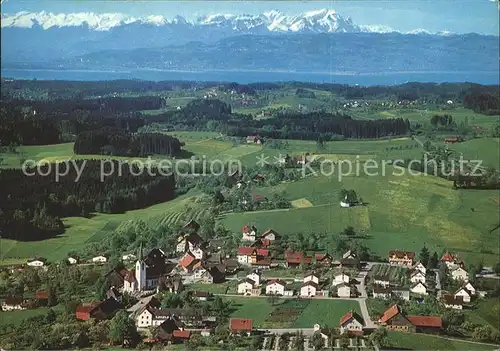 Hergensweiler Fliegeraufnahme mit Alpenpanorama Kat. Hergensweiler