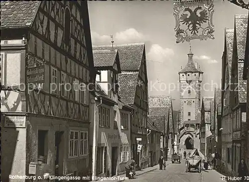 Rothenburg Tauber Klingenstrasse mit Klingentor Turm Kat. Rothenburg ob der Tauber