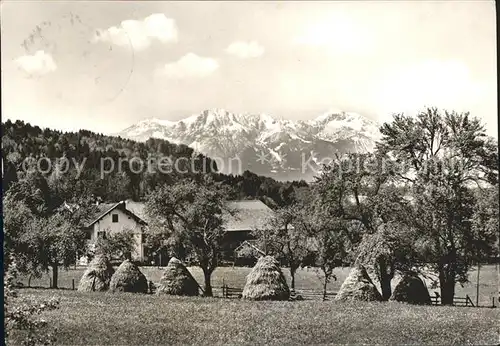 Bad Heilbrunn Blick mit Alpen vom Haus Enzian Kat. Bad Heilbrunn