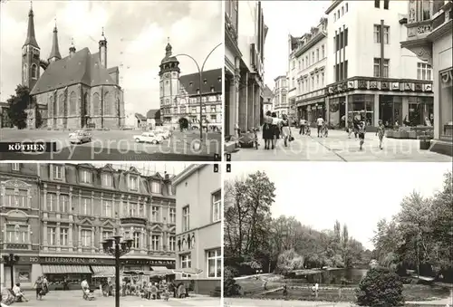 Koethen Anhalt schalaunische Strasse Rathaus Kirche Kat. Coethen