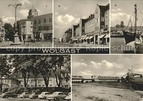 Wolgast Mecklenburg Vorpommern Platz der Jugend Ernst Thaelmann Platz Hafen HO Gasstaette Vier Jahreszeiten Kat. Wolgast