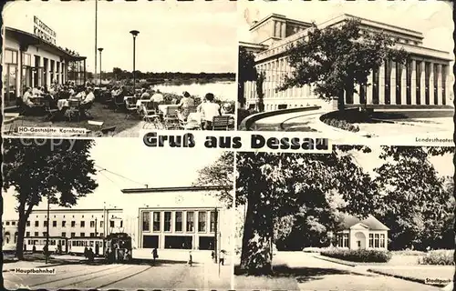 Dessau Rosslau HO Gasstaette Kornhaus Landestheater Hauptbahnhof Kat. Dessau Rosslau