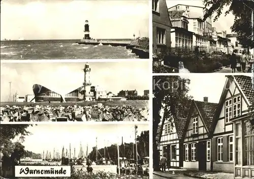 Warnemuende Ostseebad Teepott Leuchtturm Hafen Strand Alter Strom Kat. Rostock