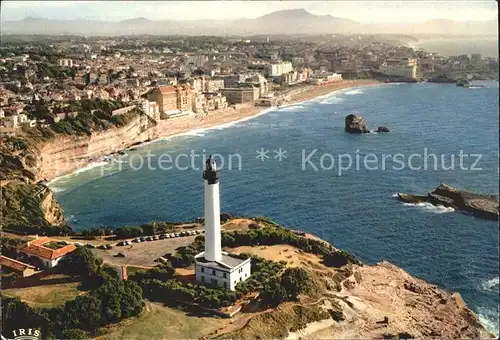 Biarritz Pyrenees Atlantiques Fliegeraufnahme mit Leuchtturm  Kat. Biarritz