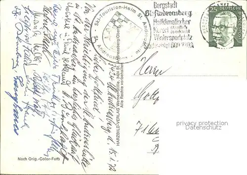 St Andreasberg Harz St. Andreas Huette Sessellift Kat. Sankt Andreasberg