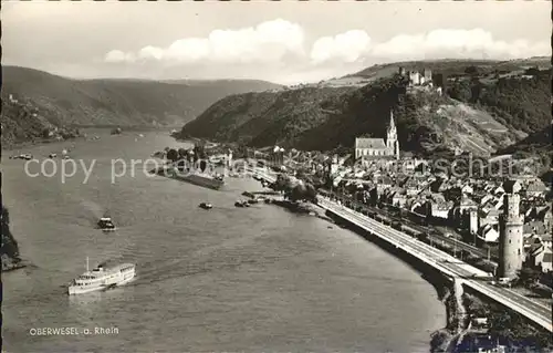 Oberwesel Rhein Dampfer Burg  / Oberwesel /Rhein-Hunsrueck-Kreis LKR