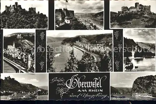 Oberwesel Rhein Faehre Burg Loreley  / Oberwesel /Rhein-Hunsrueck-Kreis LKR