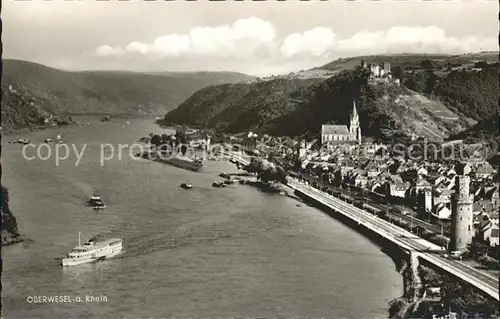 Oberwesel Rhein Dampfer Burg  / Oberwesel /Rhein-Hunsrueck-Kreis LKR