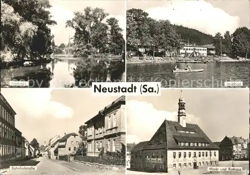 Neustadt Sachsen Stadtpark Stadtbad Markt Rathaus Bahnhofstrasse Kat. Neustadt Sachsen