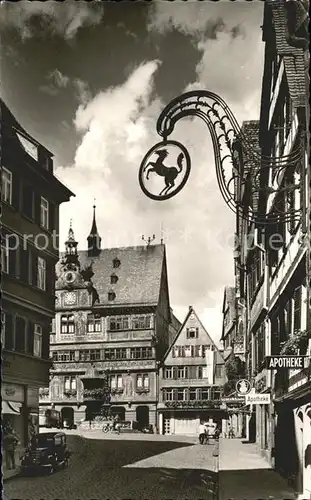 Tuebingen Marktplatz mit Rathaus Kat. Tuebingen