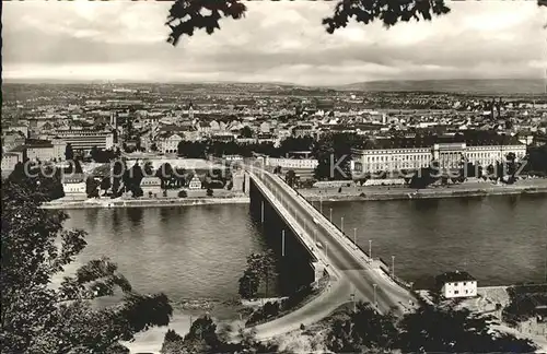 Koblenz Rhein mit Rheinbruecke Kat. Koblenz