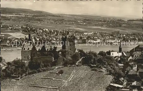 Bingen Rhein Burg Klopp und Ruedesheim Kat. Bingen am Rhein