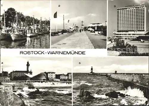 Warnemuende Ostseebad Alter Strom Strandpormenade Hotel Neptun Teepott Leuchtturm Kat. Rostock