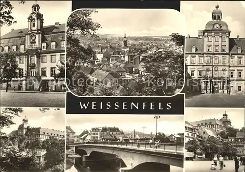 Weissenfels Saale Rathaus Blick vom Klemmberg Schloss Augustusburg Kat. Weissenfels