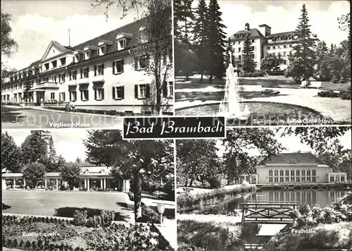 Bad Brambach Vogtland Haus Sanatorium Curie Haus Radiumquelle Festhalle Kat. Bad Brambach