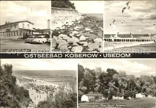 Koserow Ostseebad Usedom FDGB Erholunghseime Seeblick und Walter Ulbricht Strand Kat. Koserow