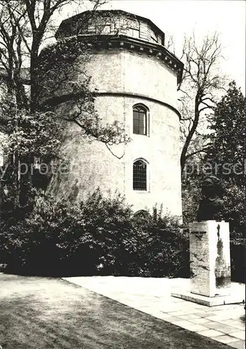 Weimar Thueringen Puschkin Denkmal mit Bibliotheksturm Kat. Weimar