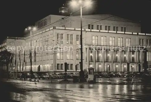 Leipzig Opernhaus Karl Marx Platz bei Nacht Kat. Leipzig