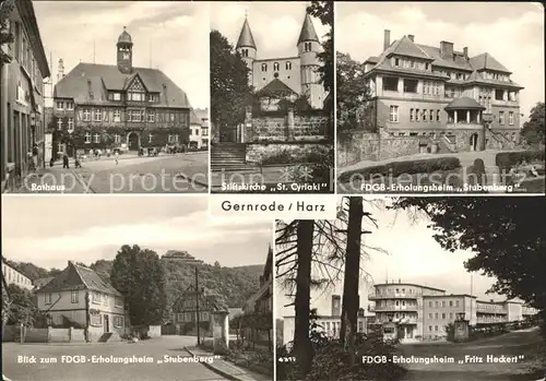 Gernrode Harz FDGB Erholungsheime Stubenberg und Fritz Heckert / Gernrode Harz /Harz LKR