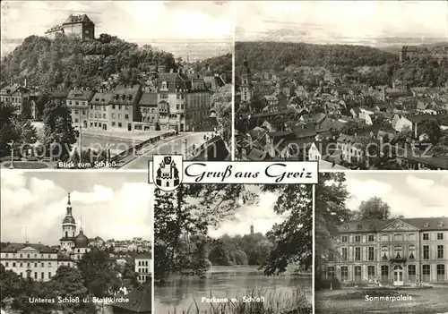 Greiz Thueringen Schloss Parksee Sommerpalais Kat. Greiz