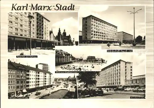 Karl Marx Stadt Brueckenstrasse Rosenhof Wilhelm Pieck Strasse Kat. Chemnitz