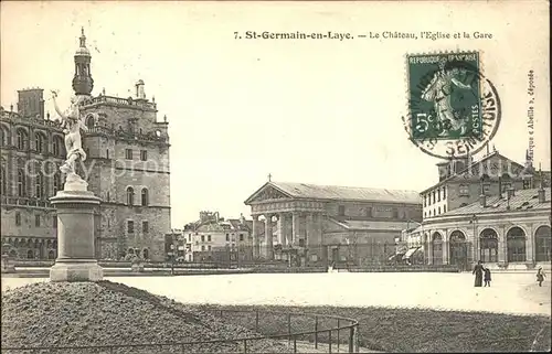 Saint Germain en Laye Le Chateau l Eglise et la Gare Kat. Saint Germain en Laye