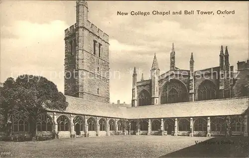 Oxford Oxfordshire New College Chapel and Bell Tower Kat. Oxford