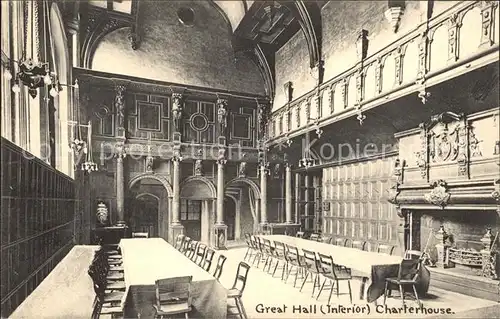 London Great Hall Interior Charterhouse Kat. City of London