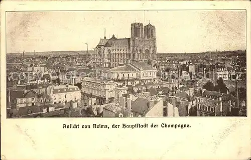 Reims Champagne Ardenne Stadtansicht mit Kathedrale Kat. Reims