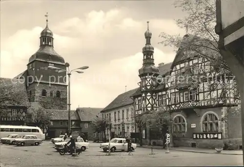 Harzgerode Markt mit Rathaus Kat. Harzgerode