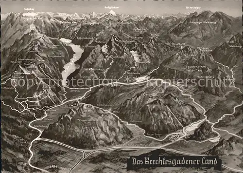 Berchtesgaden Berchtesgadener Land Panoramakarte  Kat. Berchtesgaden