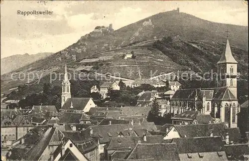 Rappoltsweiler Haut Rhin Elsass Ortsansicht Kirchen Kat. Ribeauville