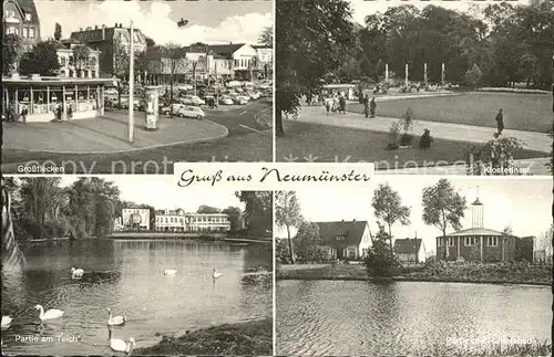 Neumuenster Schleswig Holstein Grossflecken Klosterinsel Schwanenteich Falderabad Kat. Neumuenster