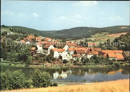 Nieder Werbe Edersee Ortsblick Kat. Waldeck