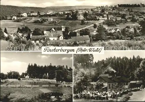 Finsterbergen Panorama Freibad Gartenwirtschaft Kat. Finsterbergen Thueringer Wald