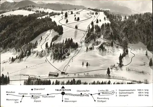 Oberstaufen Skigebiet Huendlealpe Sesslebahn Kat. Oberstaufen