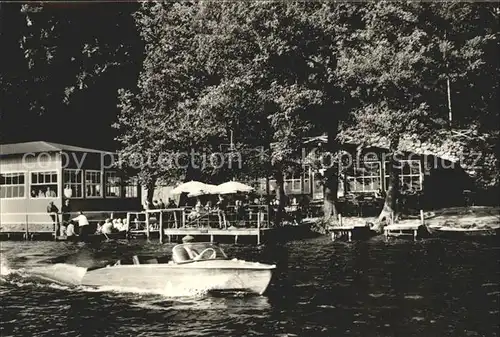 Feldberg Mecklenburg Luzin Halle Motorboot Kat. Feldberger Seenlandschaft