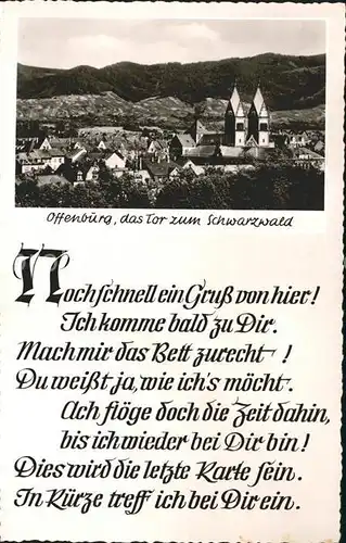 Offenburg Gedicht Noch schnell ein Gruess von hier  Kat. Offenburg