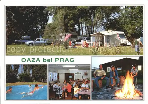 Prag Prahy Prague Camping Oase Swimming Pool Lagerfeuer Kat. Praha