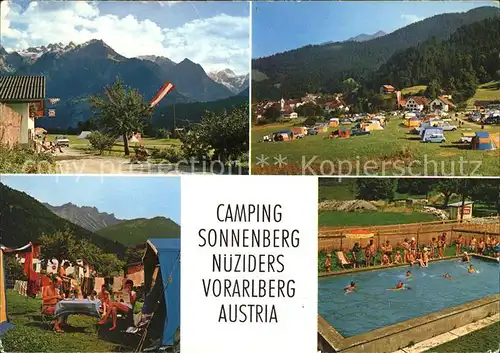 Nueziders Vorarlberg Camping Sonnenberg Swimming Pool Alpenpanorama Kat. Nueziders
