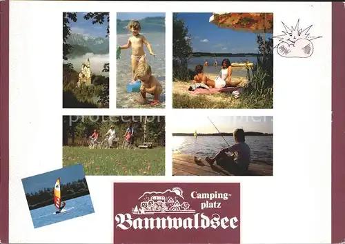 Schwangau Campingplatz Bannwaldsee Abendstimming Windsurfing Kat. Schwangau